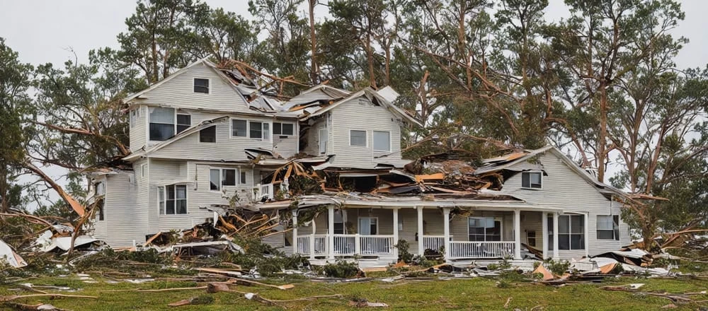 Natural Disaster Restoration House cleanup after hurricane.