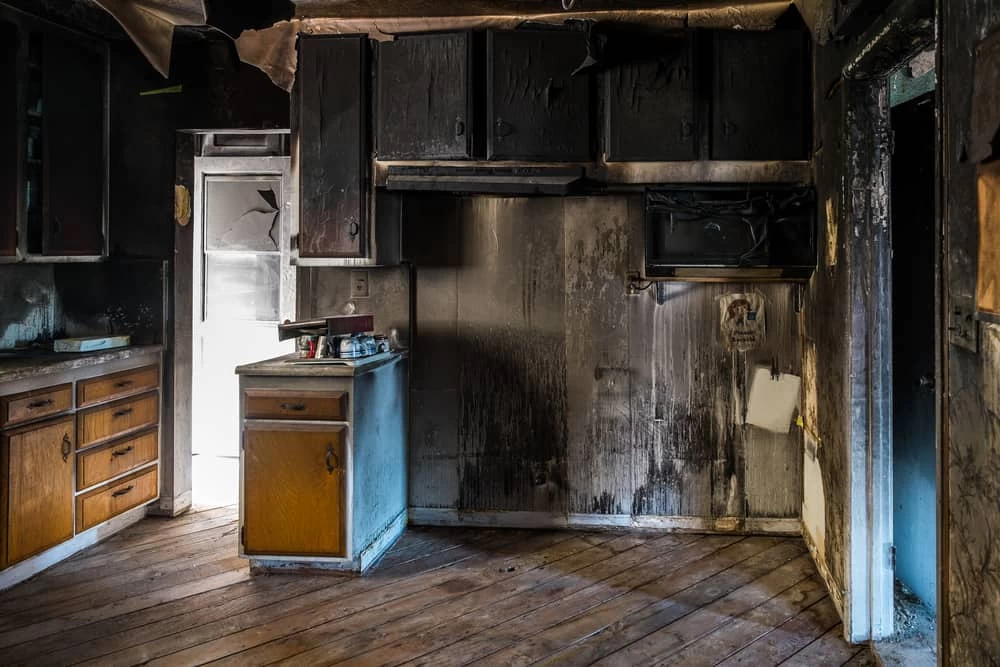 Fire Damage Restoration kitchen damage.